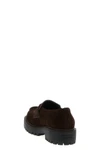 double chocolate suede loafers