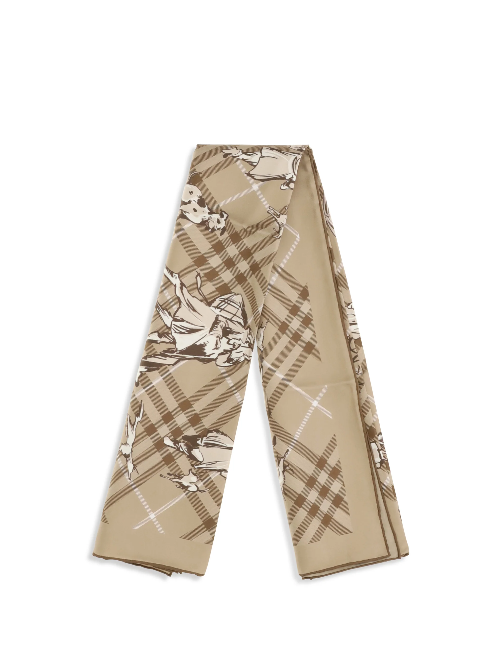 BURBERRY OS check silk twill scarf