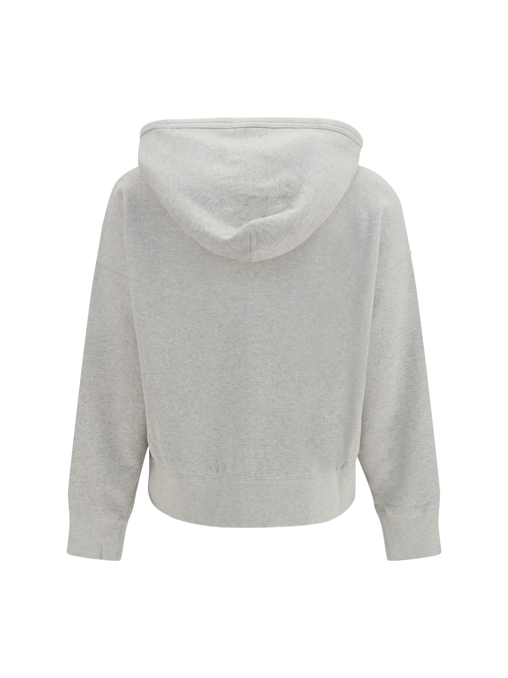 PRADA S cotton fleece hoodie with jewel brooch