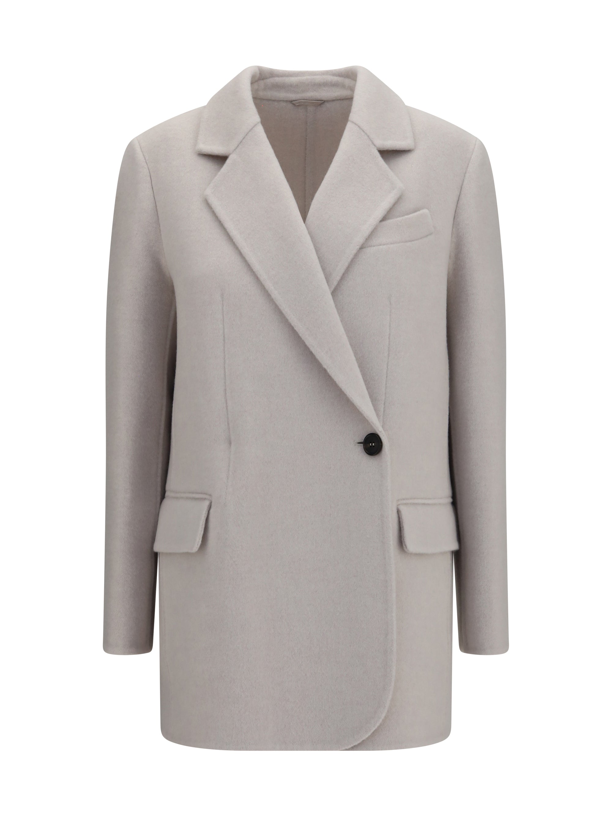 BRUNELLO CUCINELLI 44 single-breasted wool and cashmere jacket