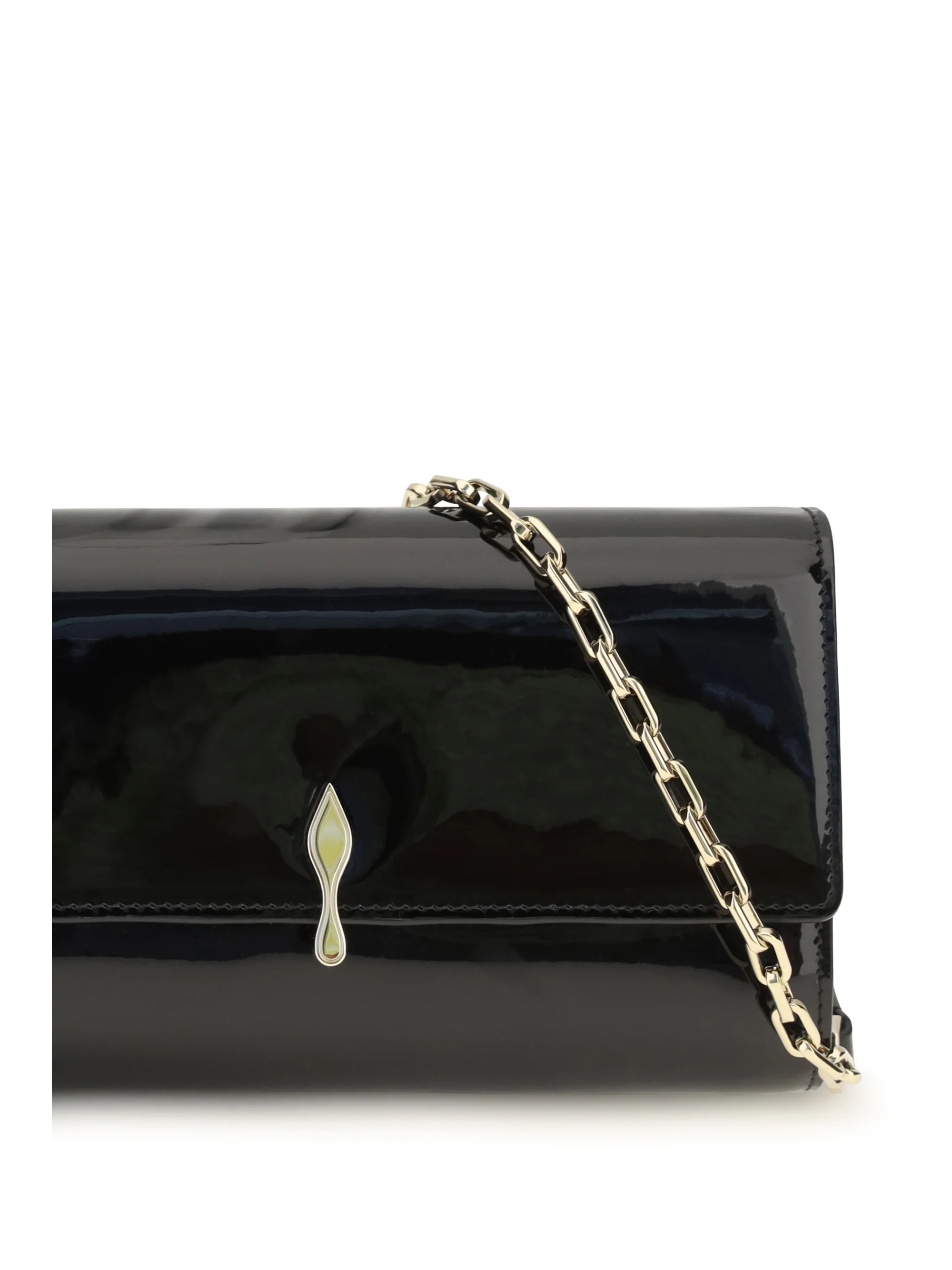 bettina patent leather chain wallet