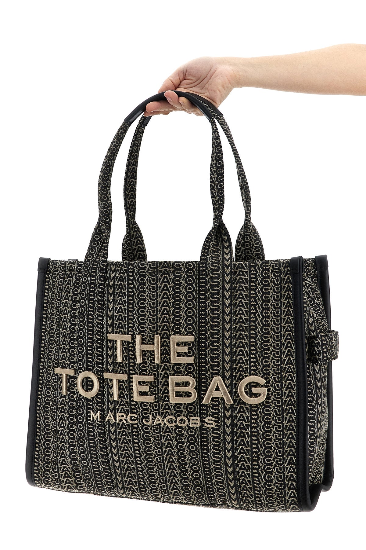 MARC JACOBS OS the monogram jacquard large tote shopping bag in woven jacquard fabric