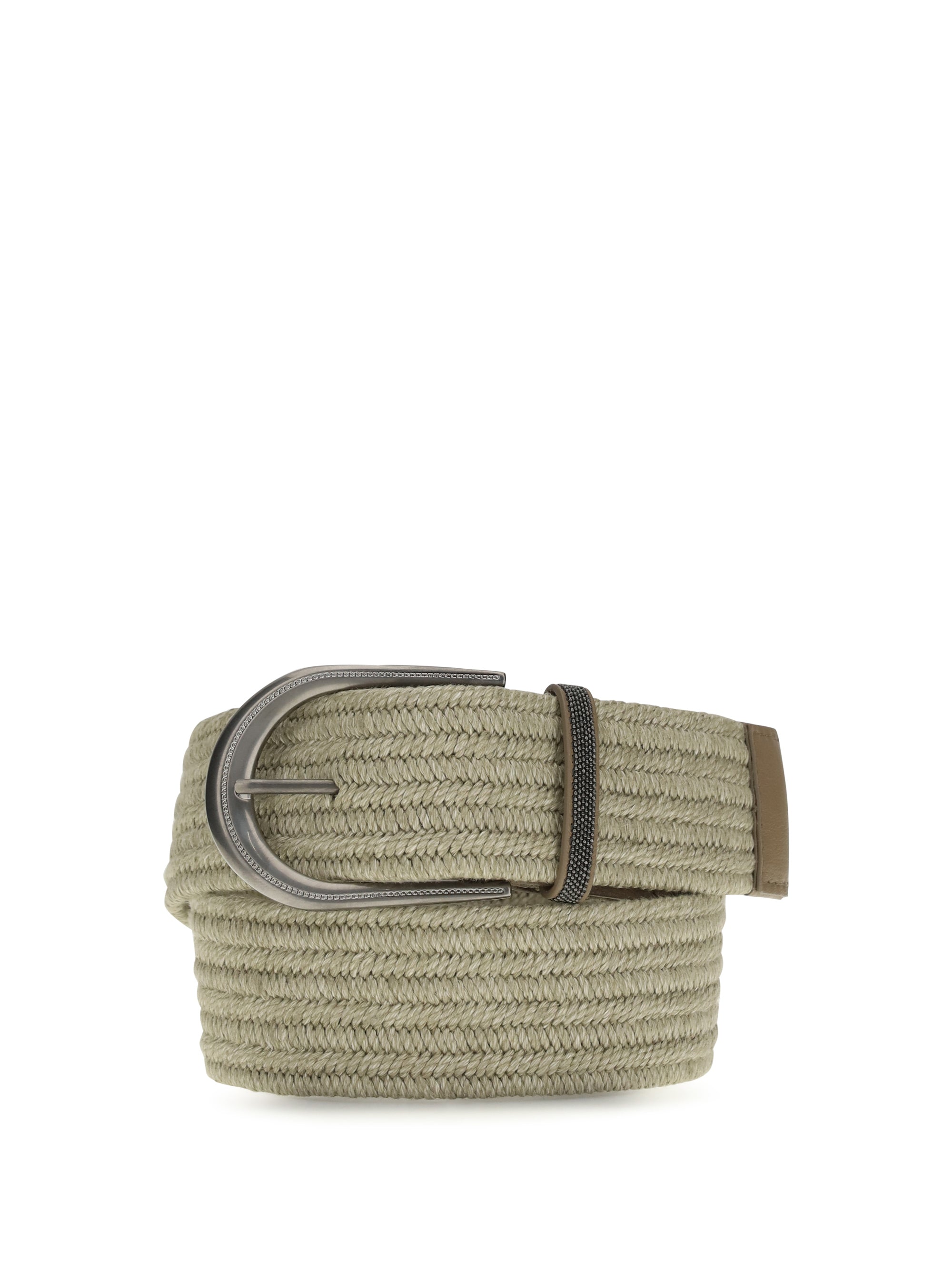 braided linen belt with shiny loop