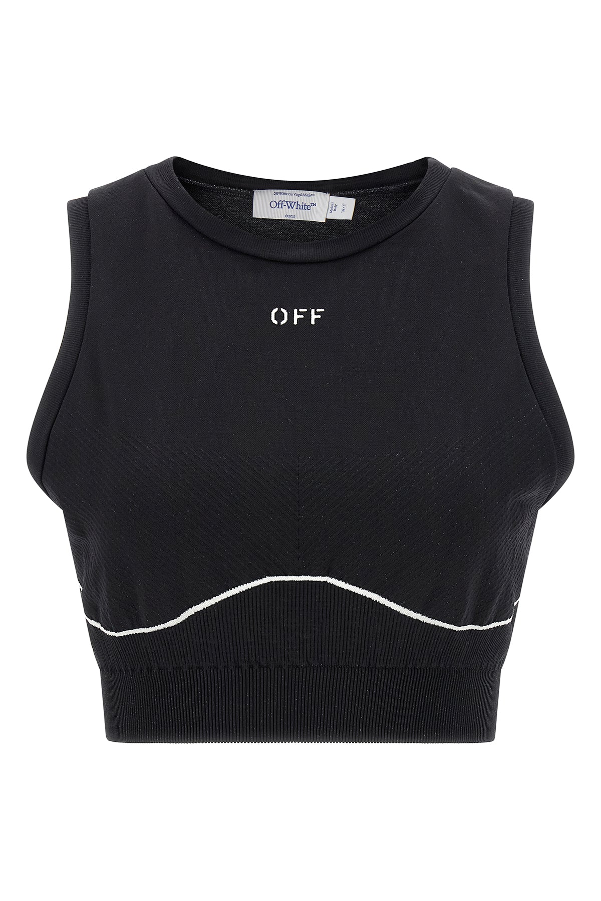 OFF-WHITE M-L off-whites sporty top redefines athletic silhouettes through precise seamless t