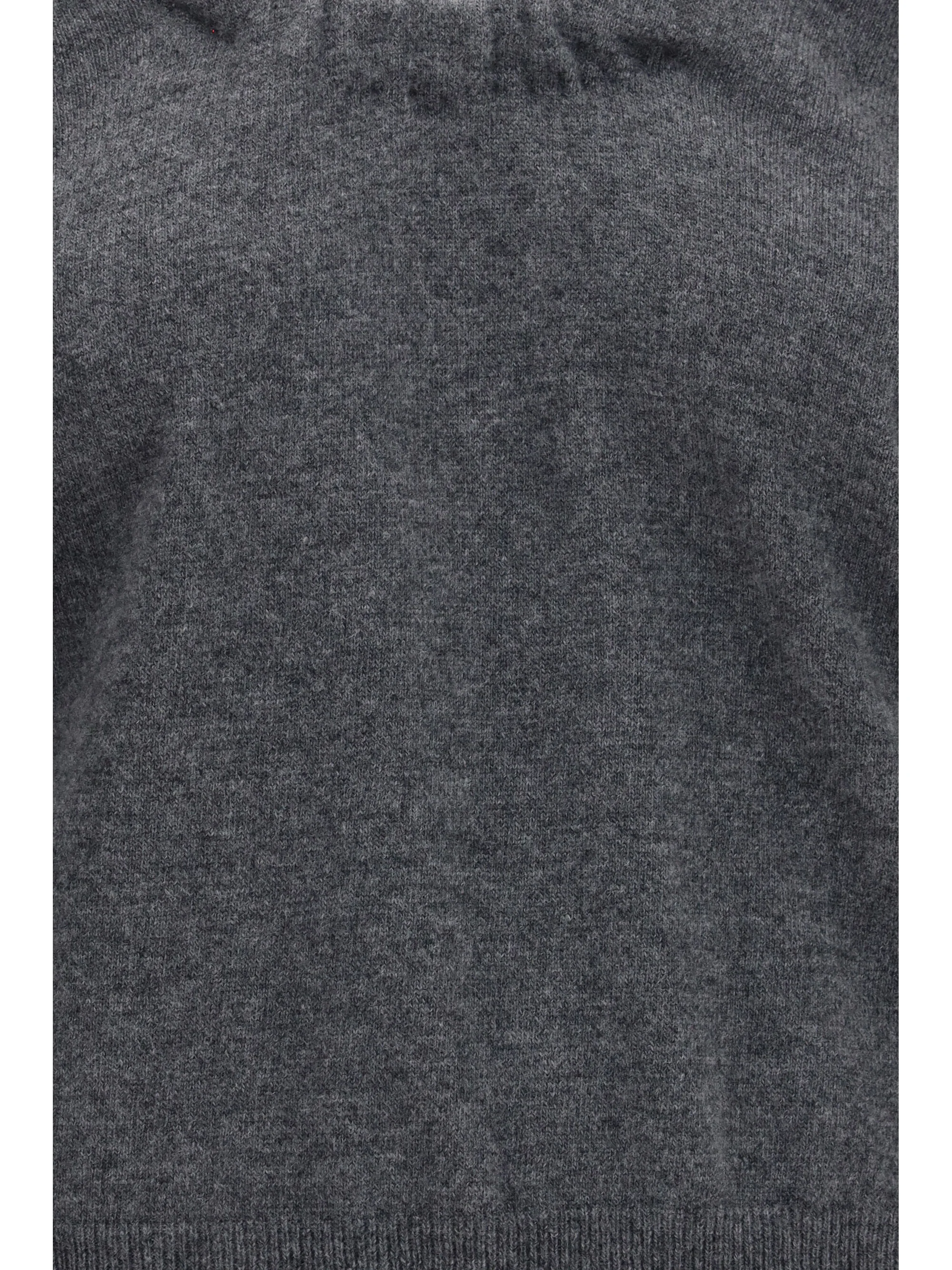 wool sweater with gathered neckline