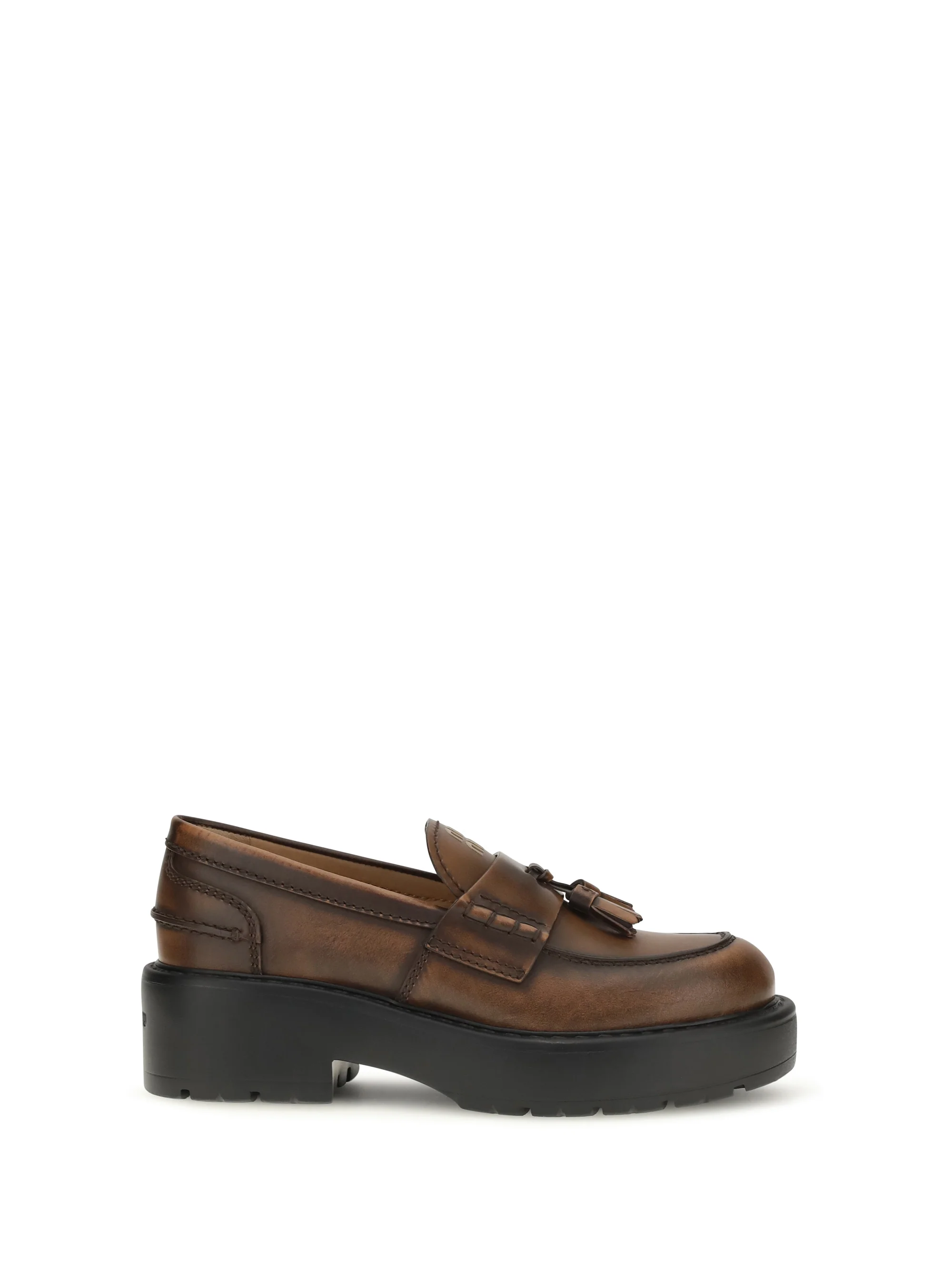 MIU MIU 36 smooth leather tassel loafers