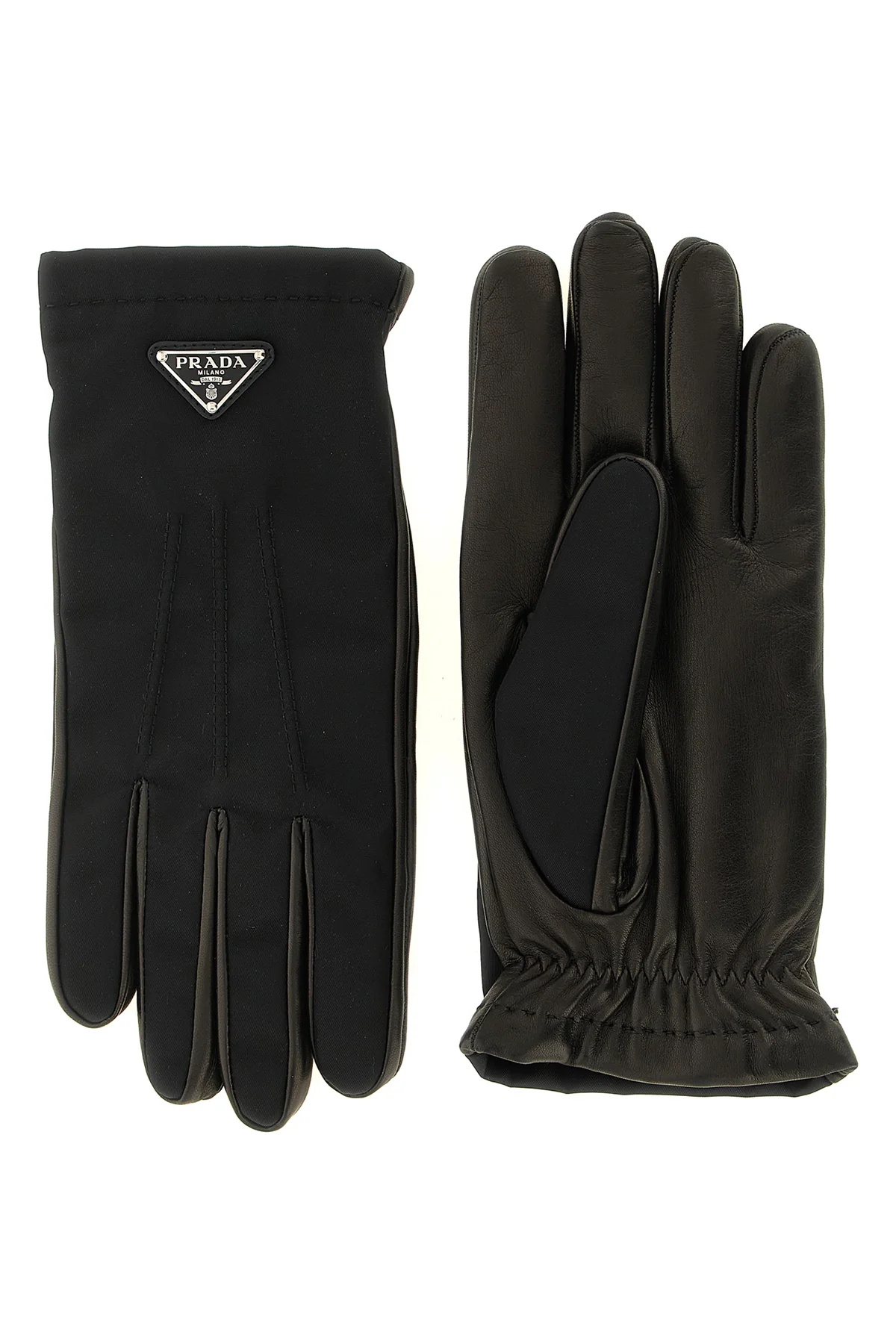 PRADA 7.5 prada fabric and nappa gloves blend the brands heritage