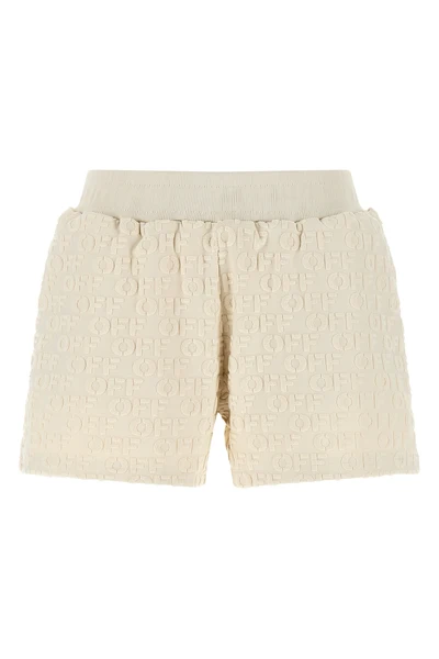 terry offs off-white ss terry off shorts made of pure cotton feature a distinct