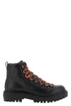 prada lace-up ankle boots in fine calf leather