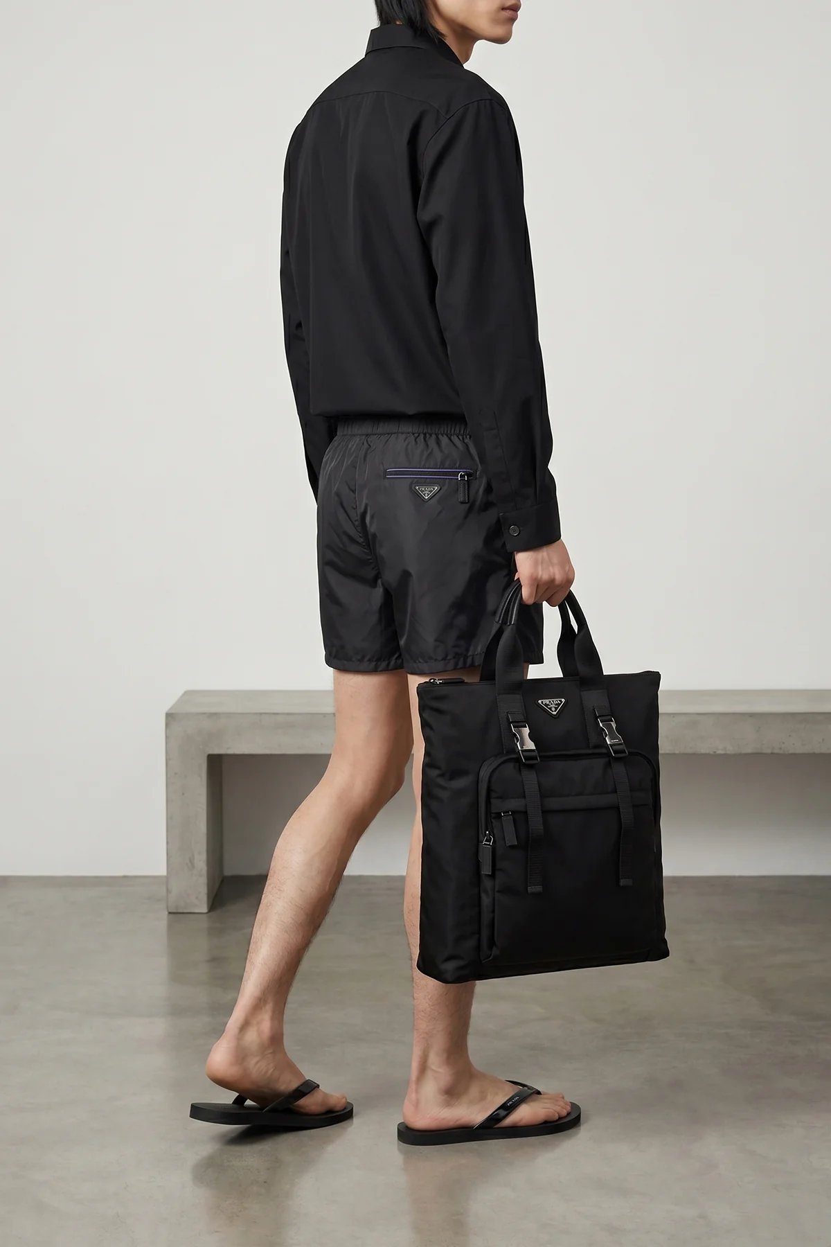 PRADA OS re-nylon and saffiano backpack shopping bag