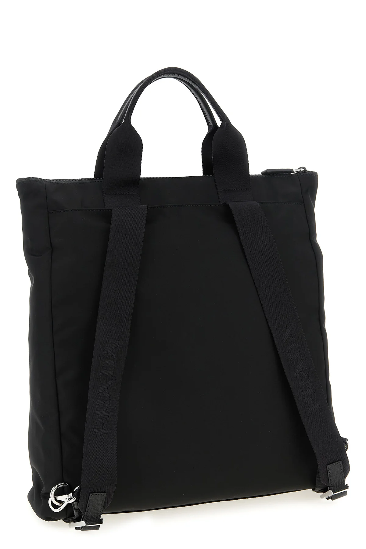 re-nylon and saffiano backpack shopping bag