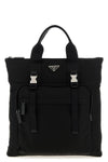 re-nylon and saffiano backpack shopping bag