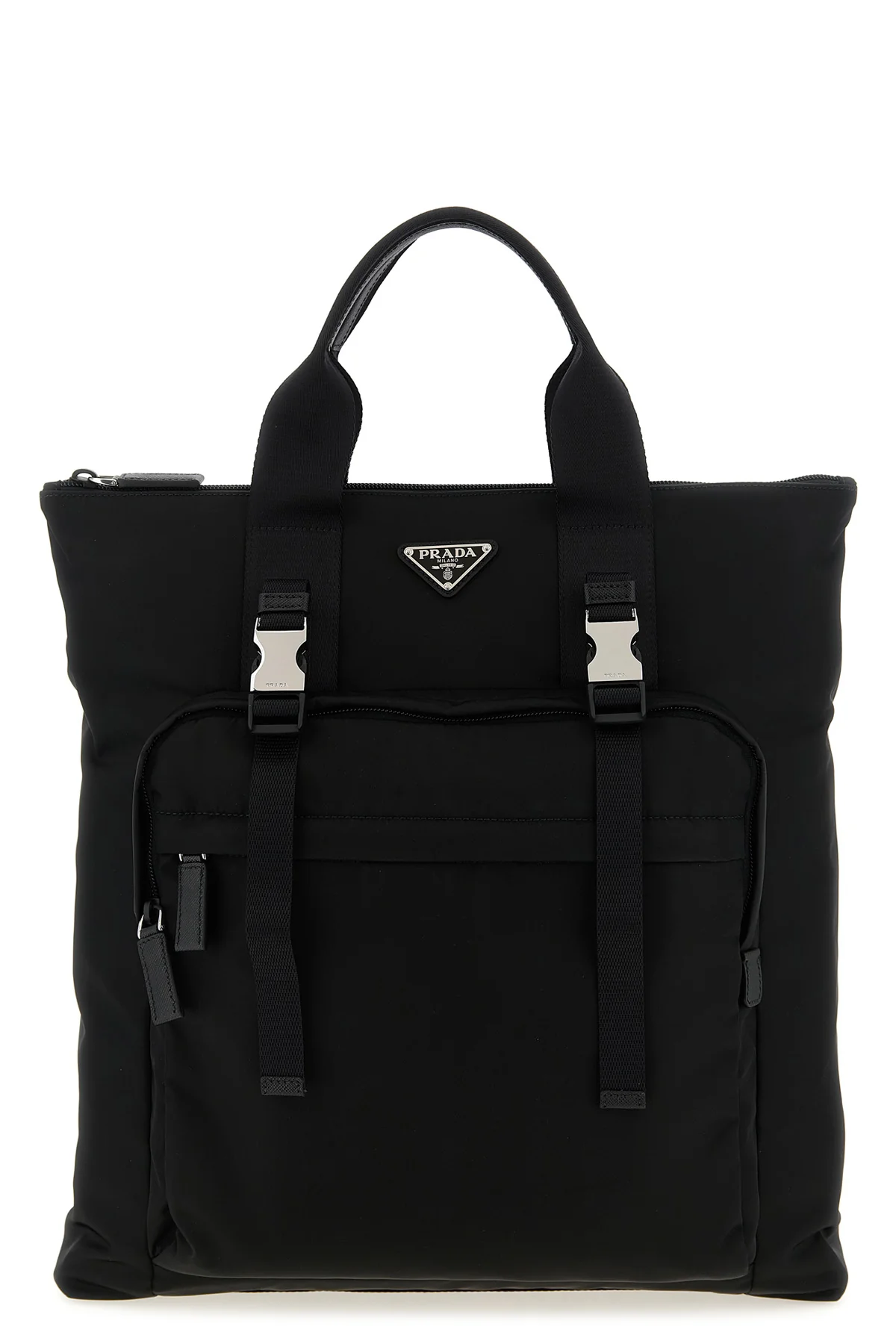 re-nylon and saffiano backpack shopping bag