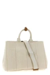 extra large prada jardinière shopping bag in cotton and linen blend