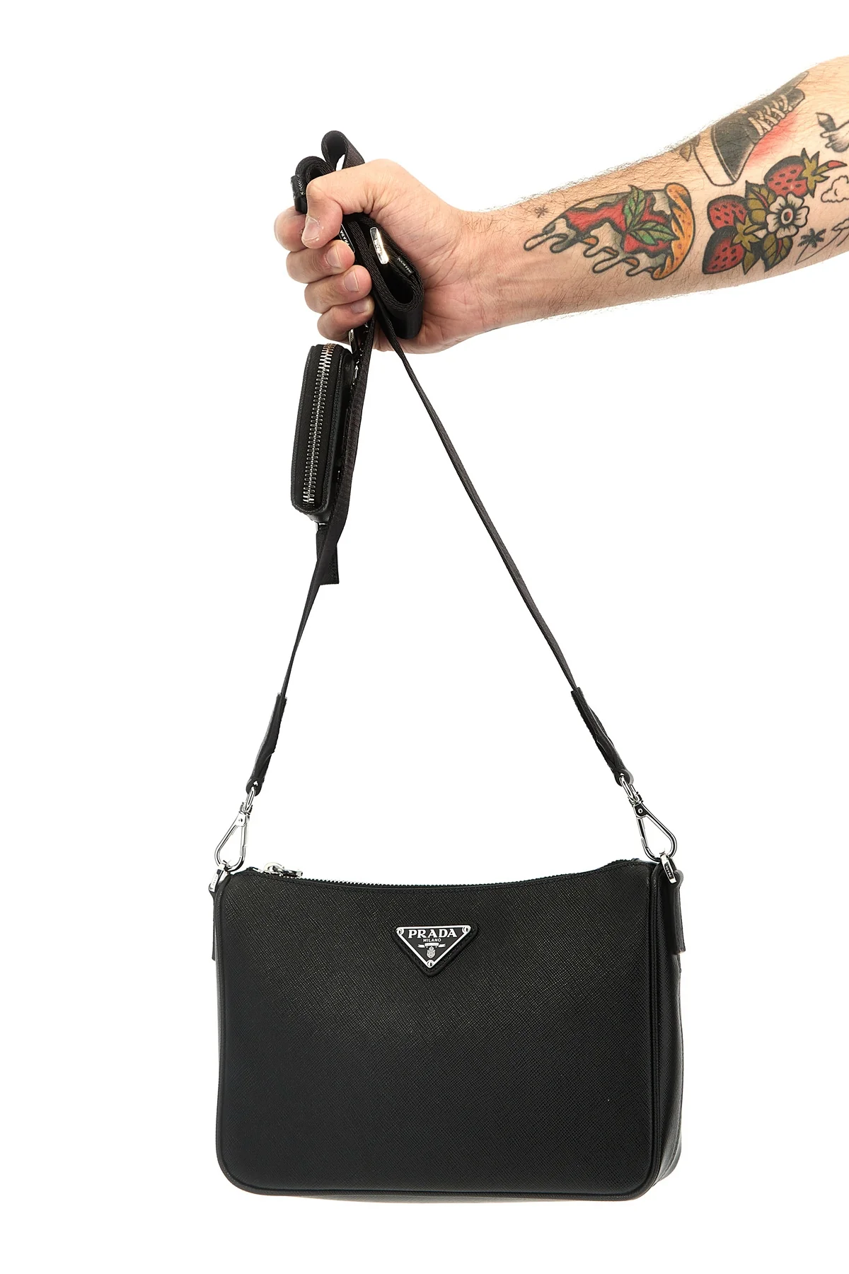 PRADA OS re-nylon amp; saffiano crossbody bag