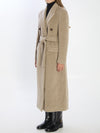 greige double-breasted coat