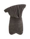 asymmetrical petal mini dress