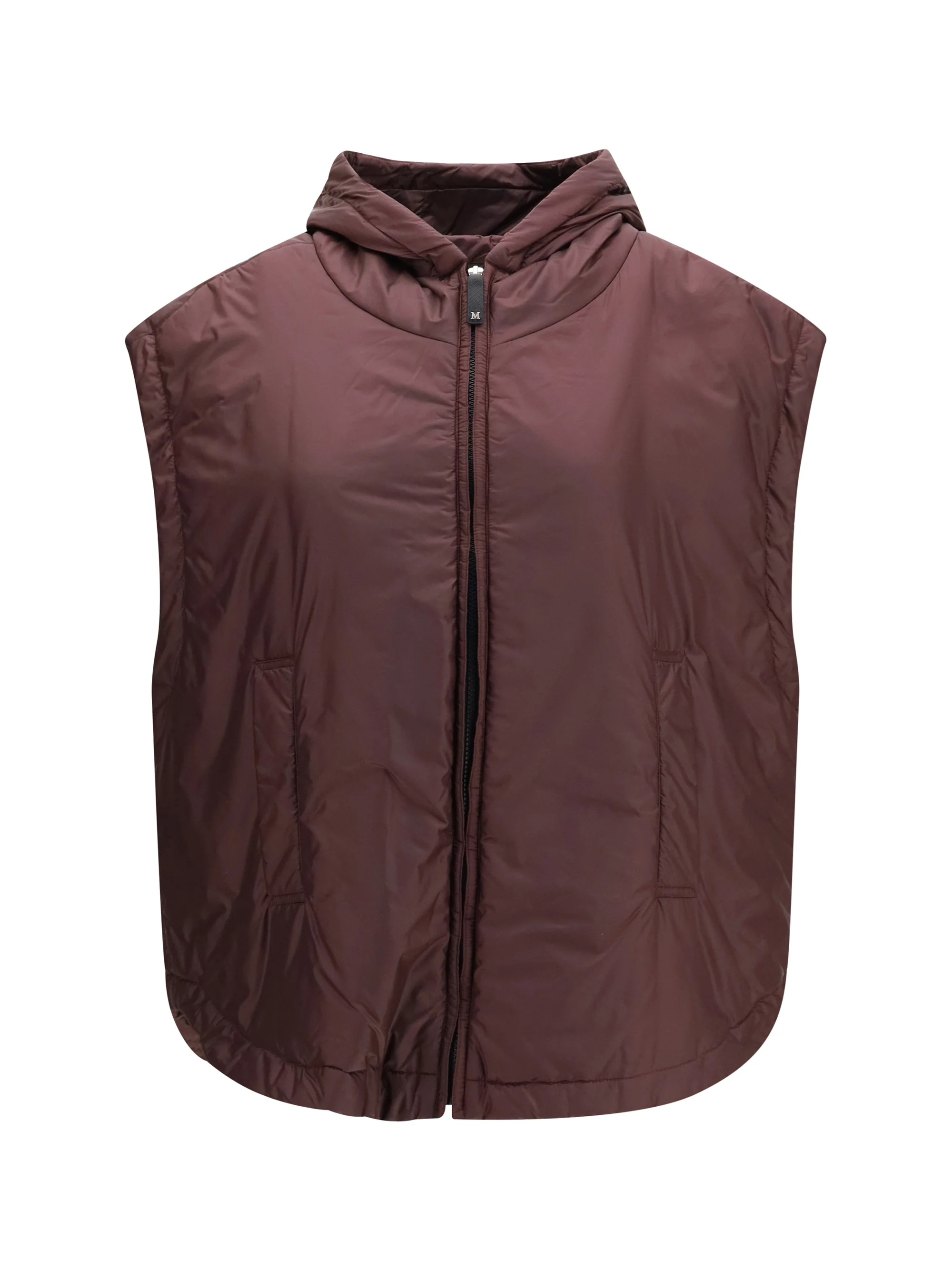 MAX MARA THE CUBE 38 hooded padded vest in water repellent canvas