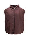 hooded padded vest in water repellent canvas