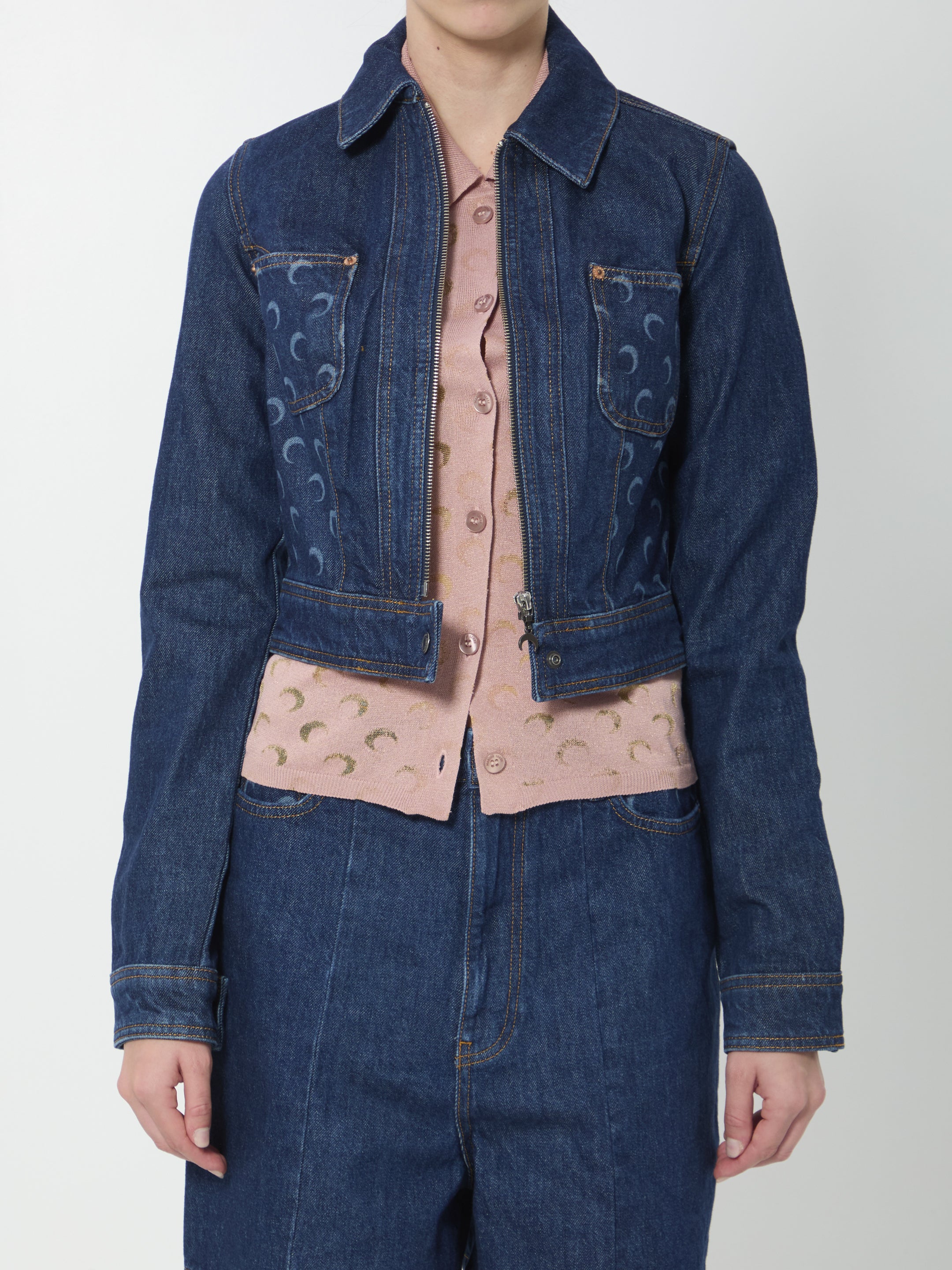 MARINE SERRE 38 midnight trucker jacket