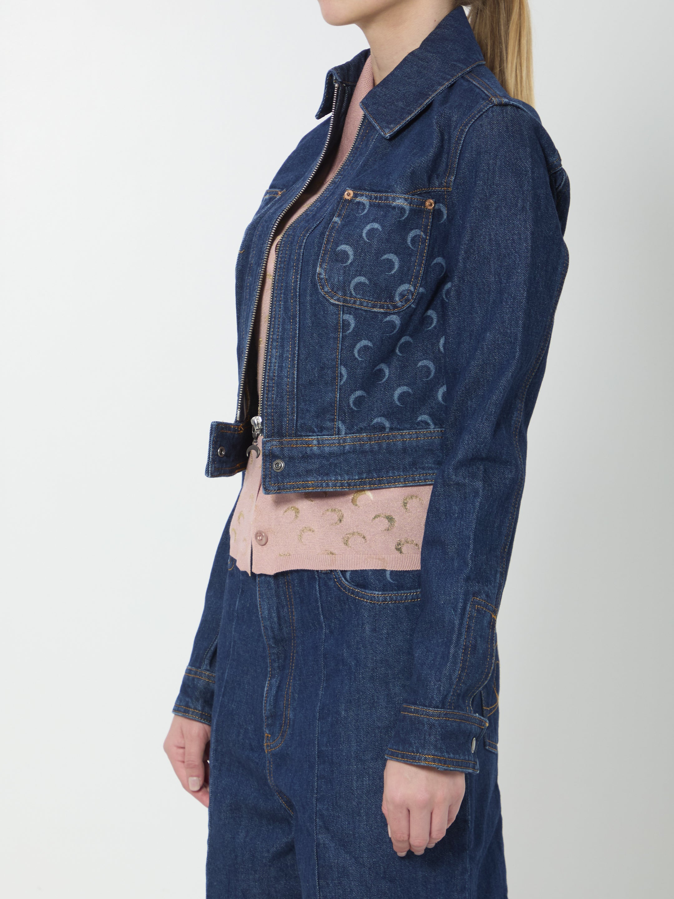 MARINE SERRE 38 midnight trucker jacket