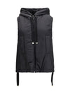 hooded padded vest in water repellent canvas