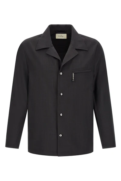 fairmont safari shirt in fresh effect wool mélange fabric