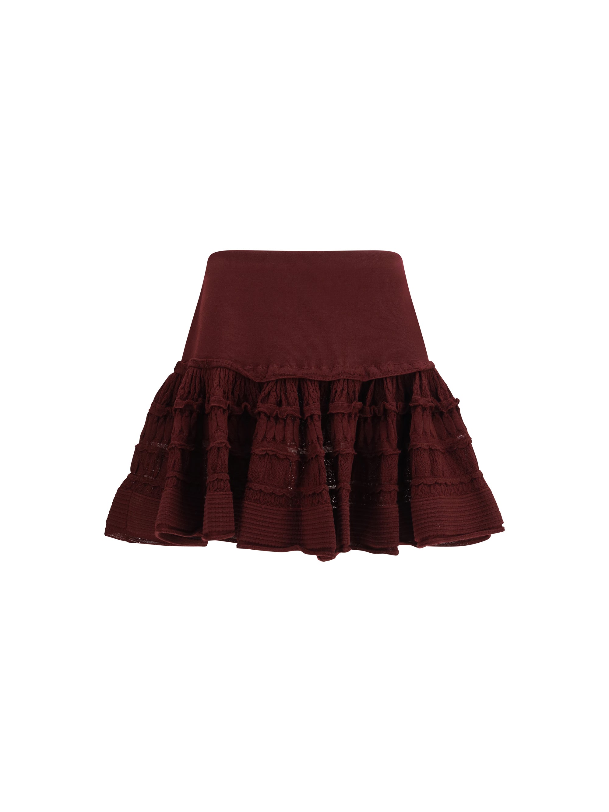 ALAIA 38 wool crinoline ruffle mini skirt