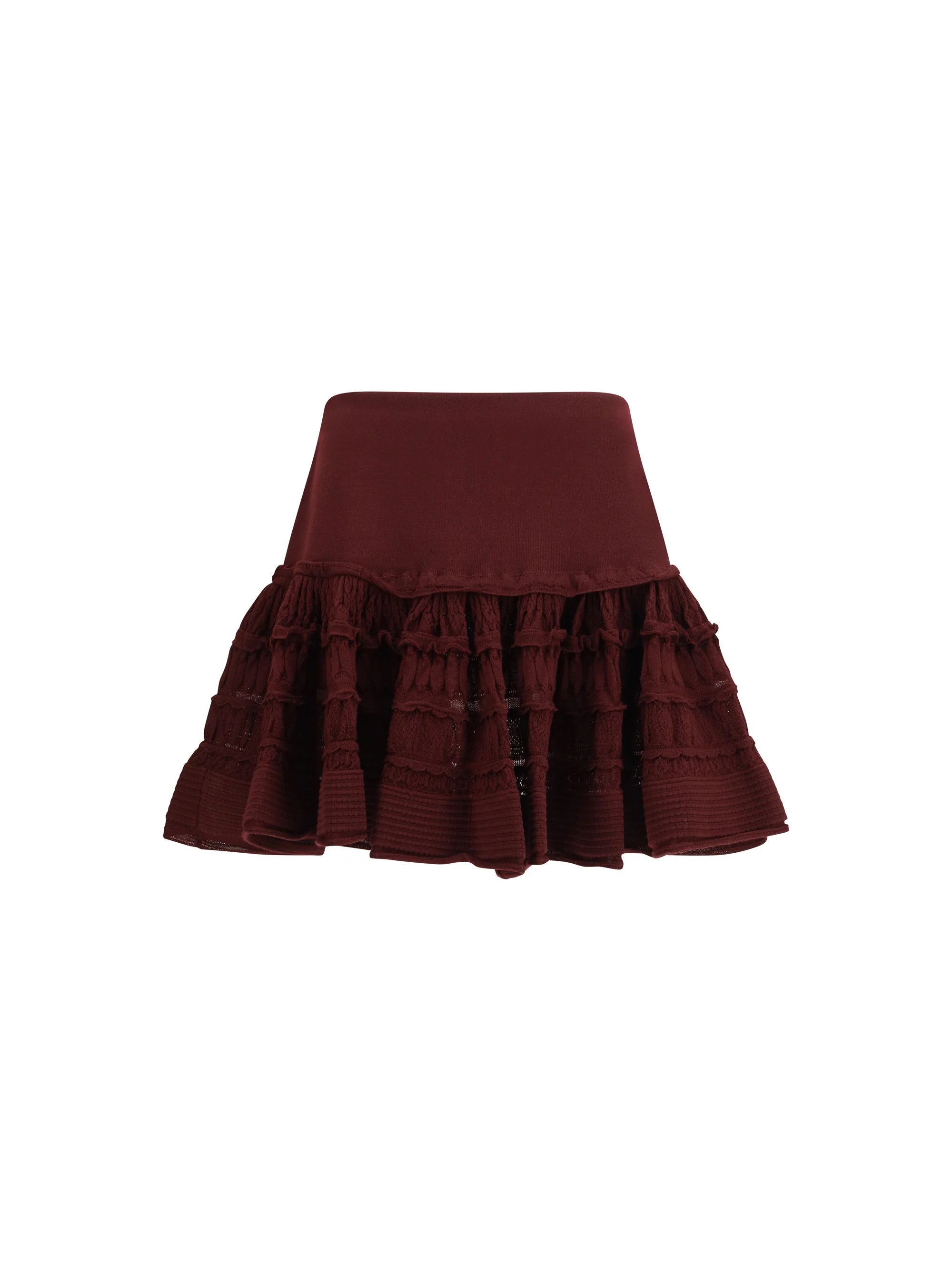 ALAÏA 38 wool crinoline ruffle mini skirt