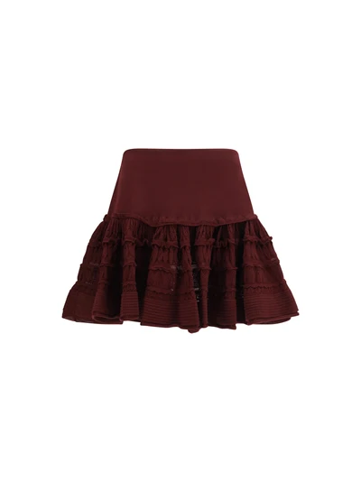 wool crinoline ruffle mini skirt