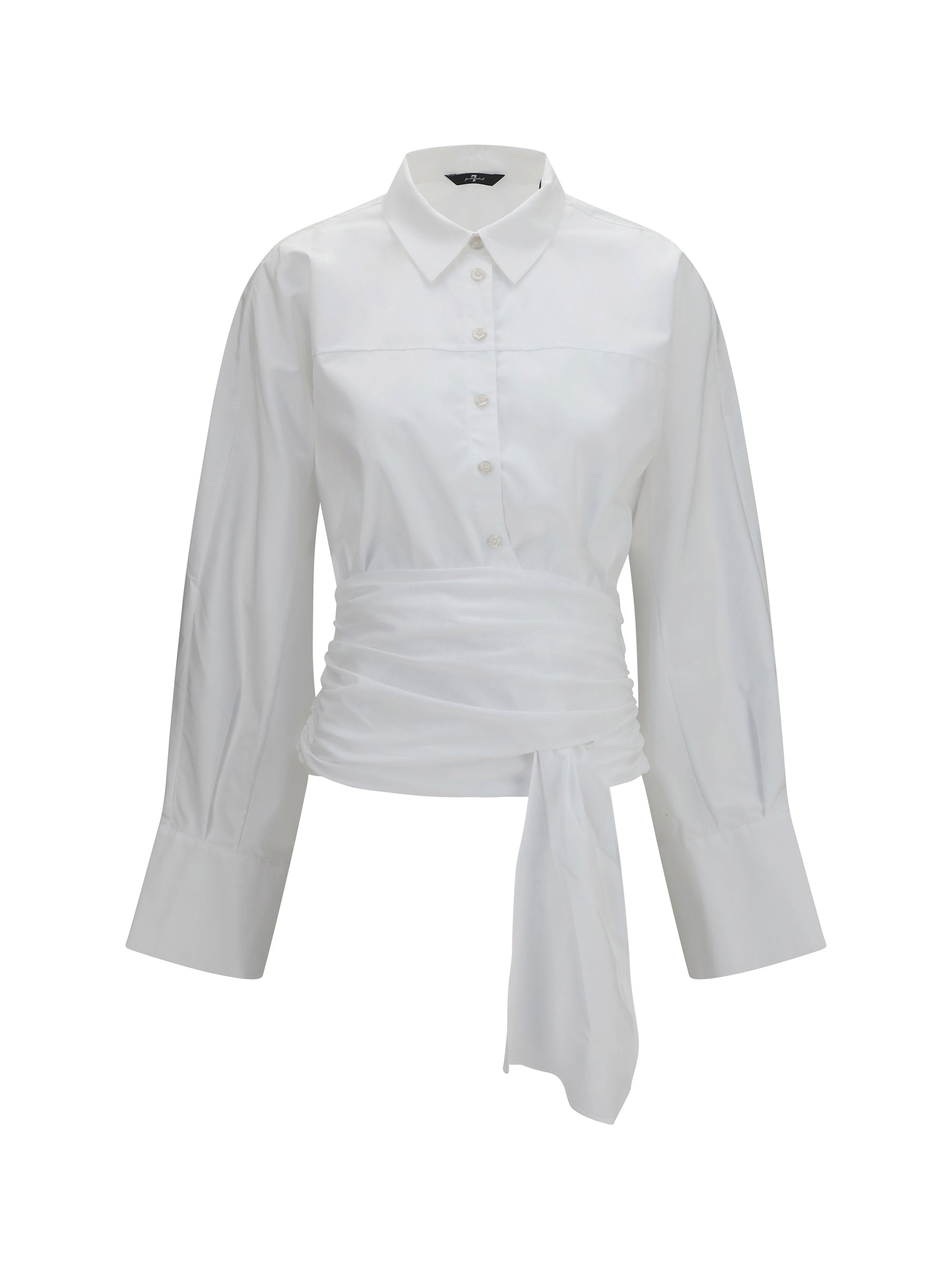 7FOR L waist-knot shirt