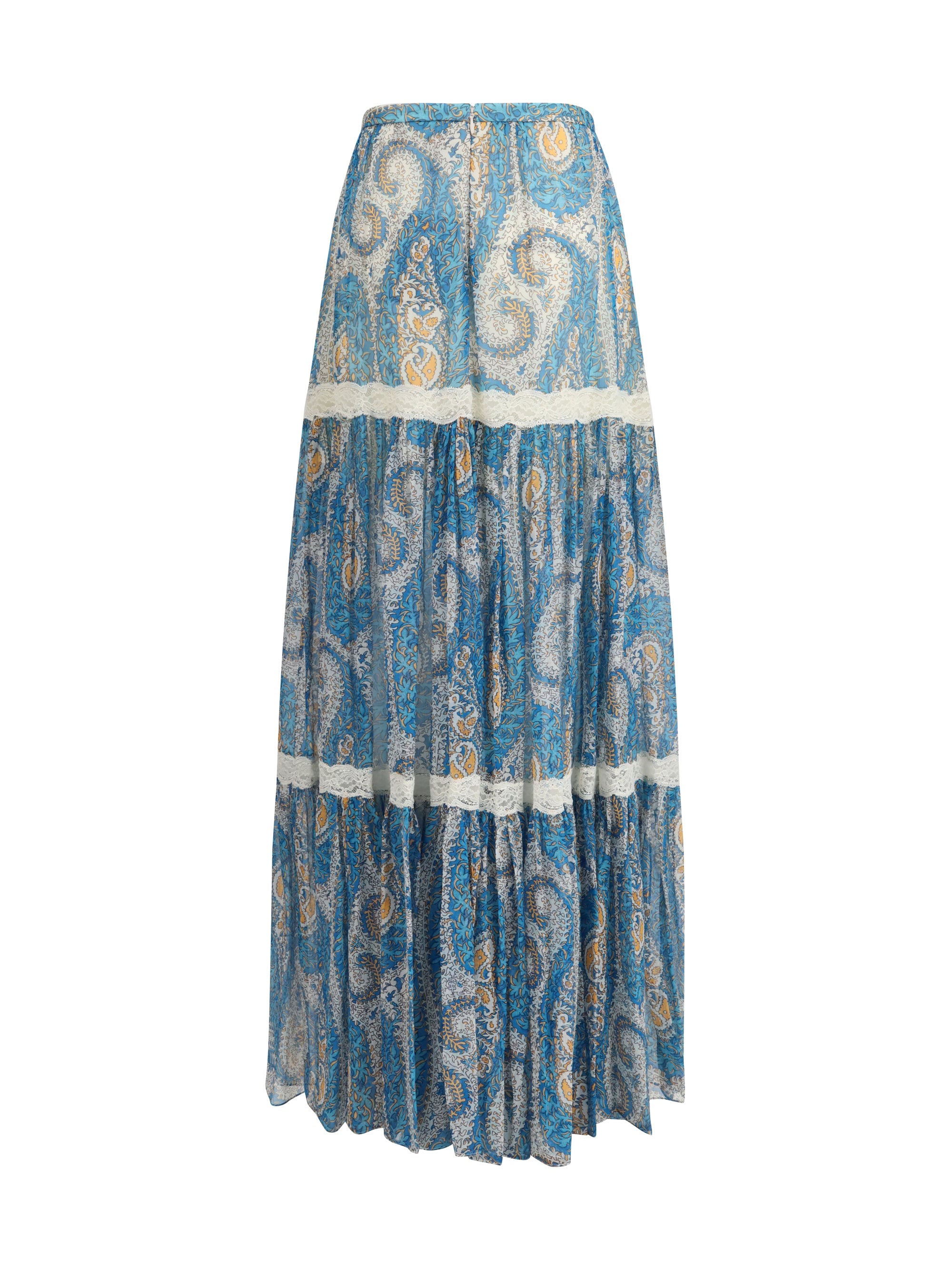 silk crepon maxi skirt