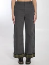 trousers in cotton and nylon