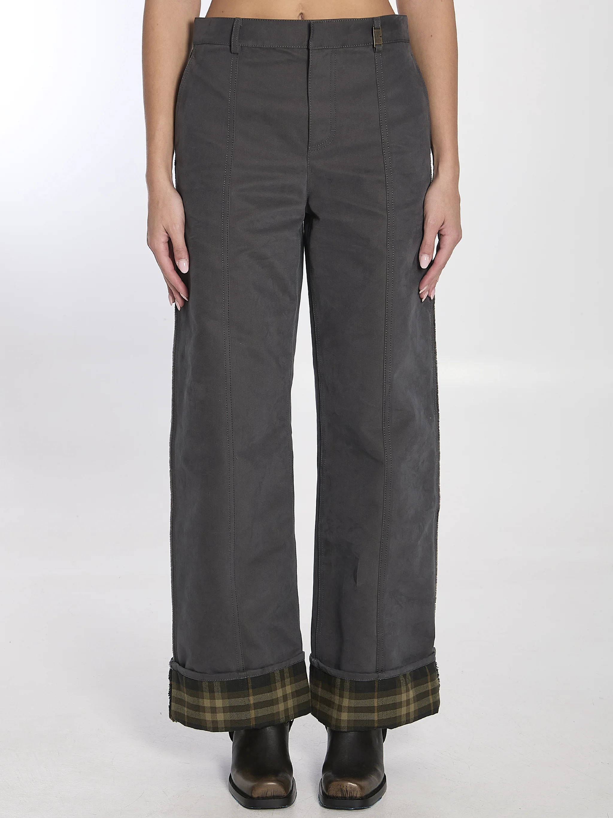 trousers in cotton and nylon