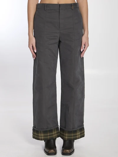 trousers in cotton and nylon