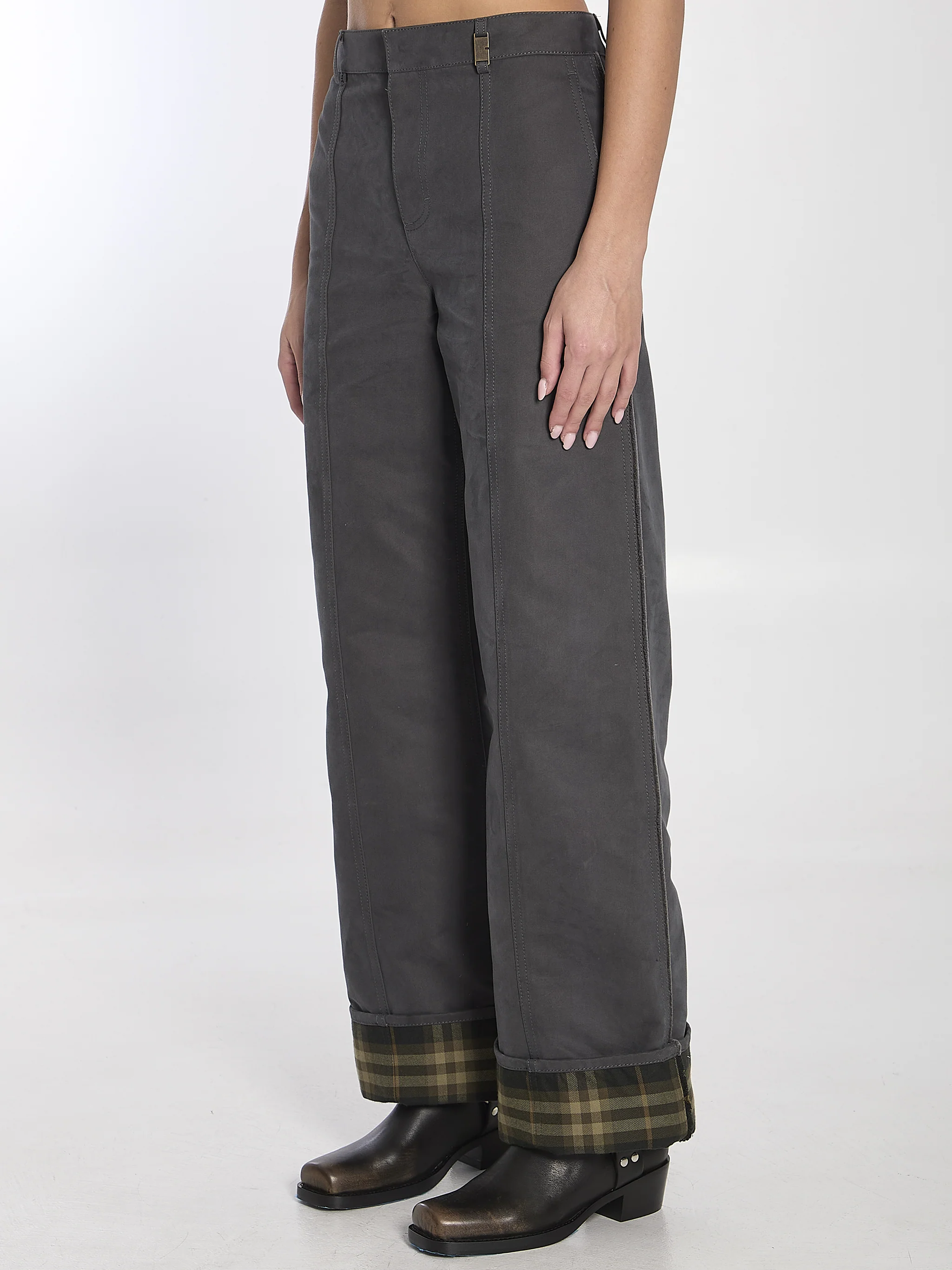 trousers in cotton and nylon