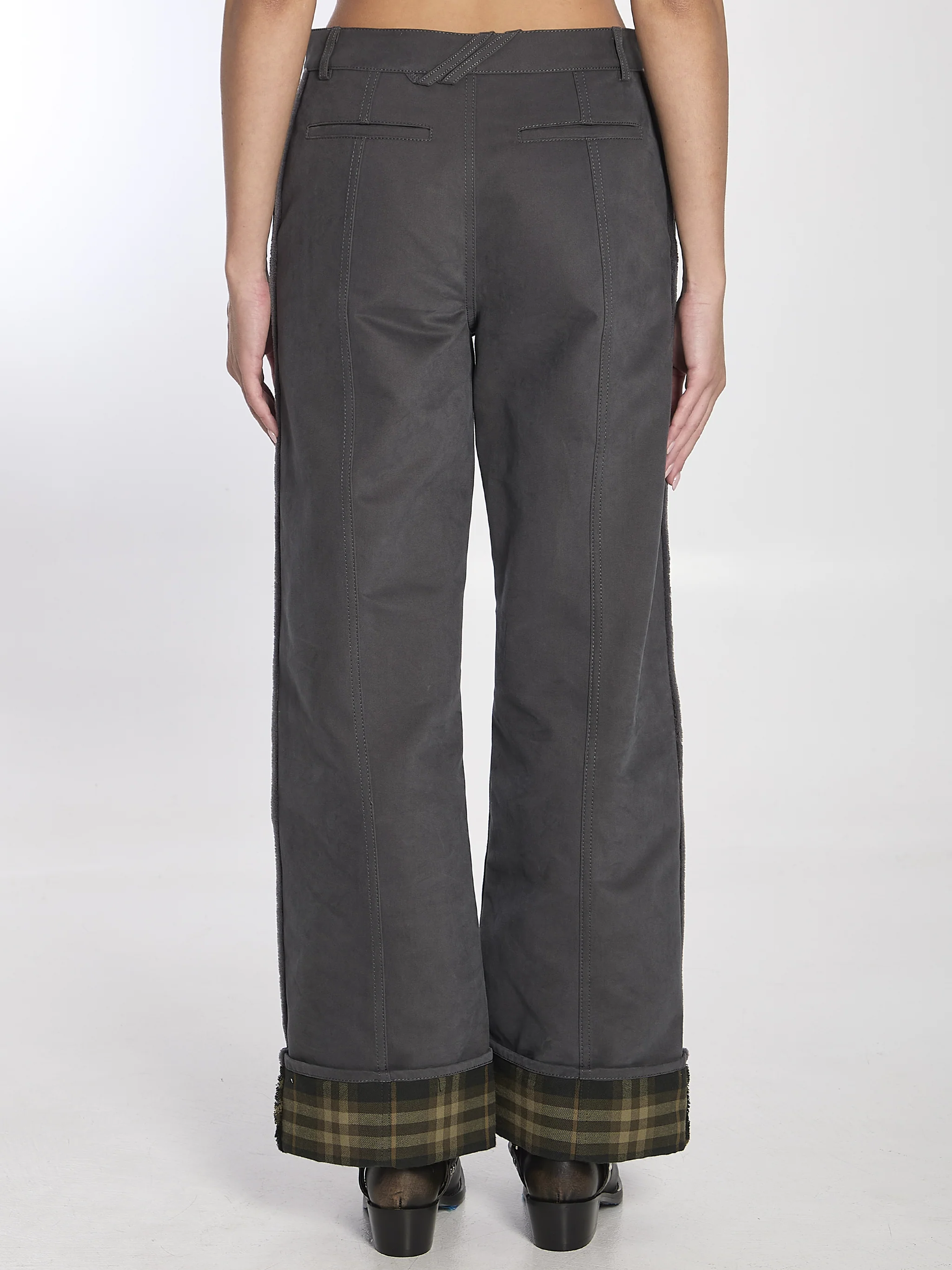 trousers in cotton and nylon