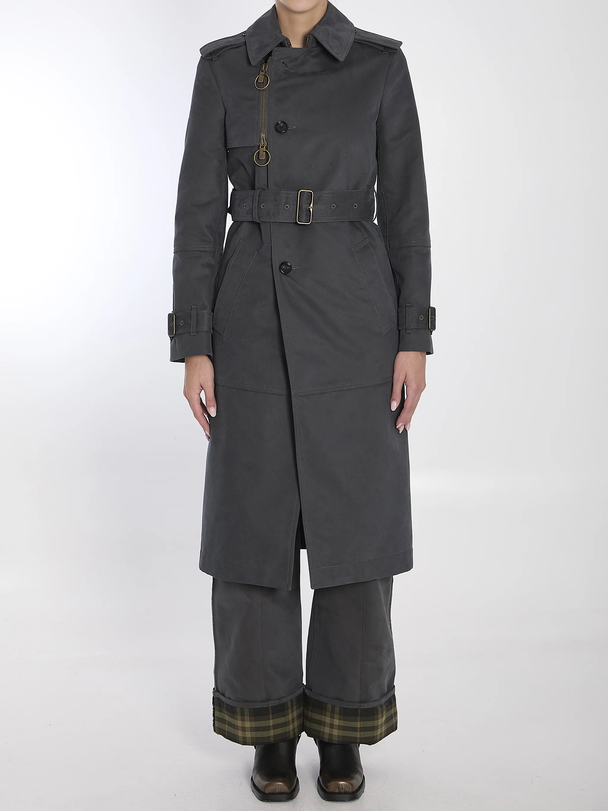 trousers in cotton and nylon