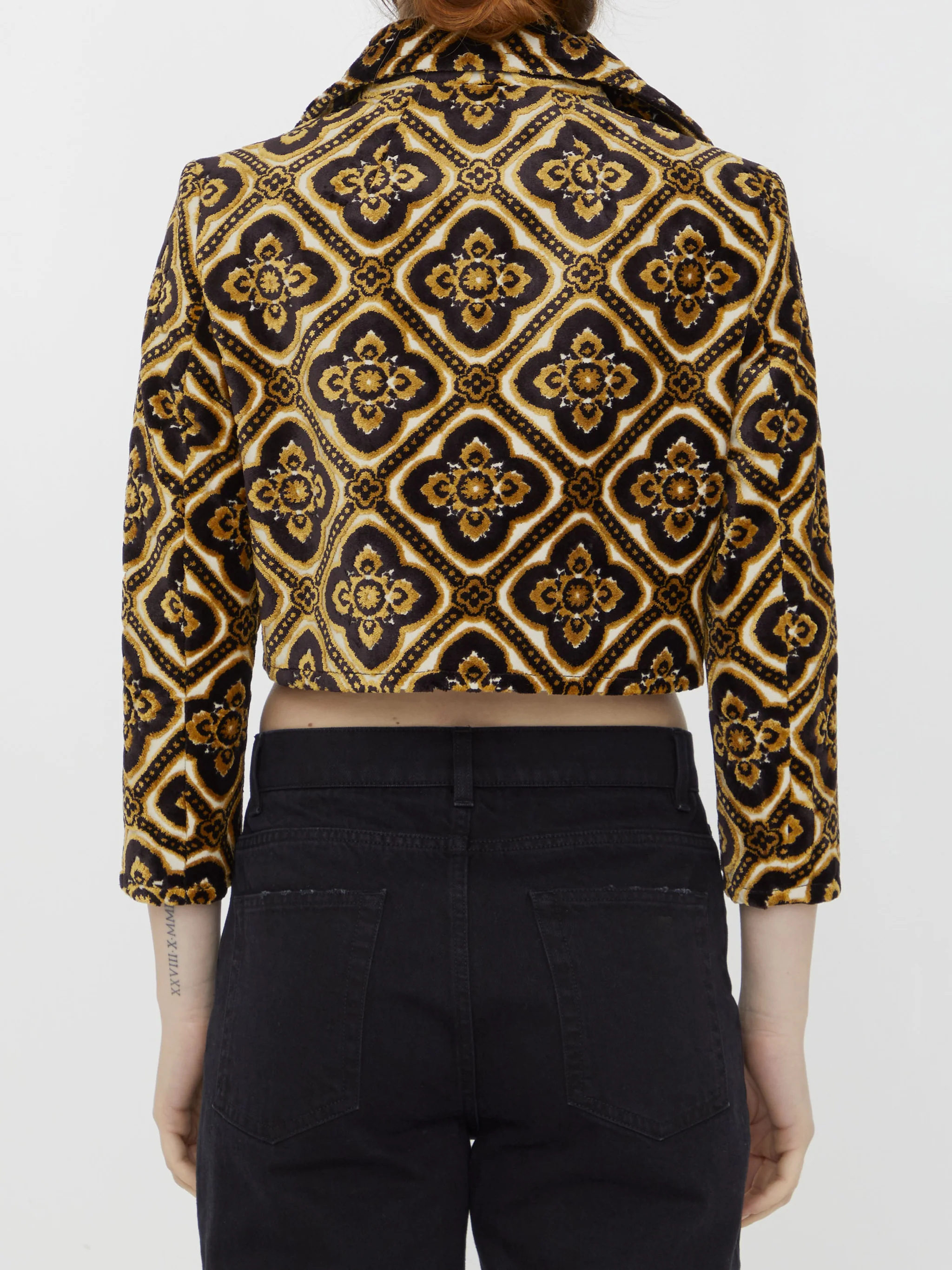 velvet cropped jacket