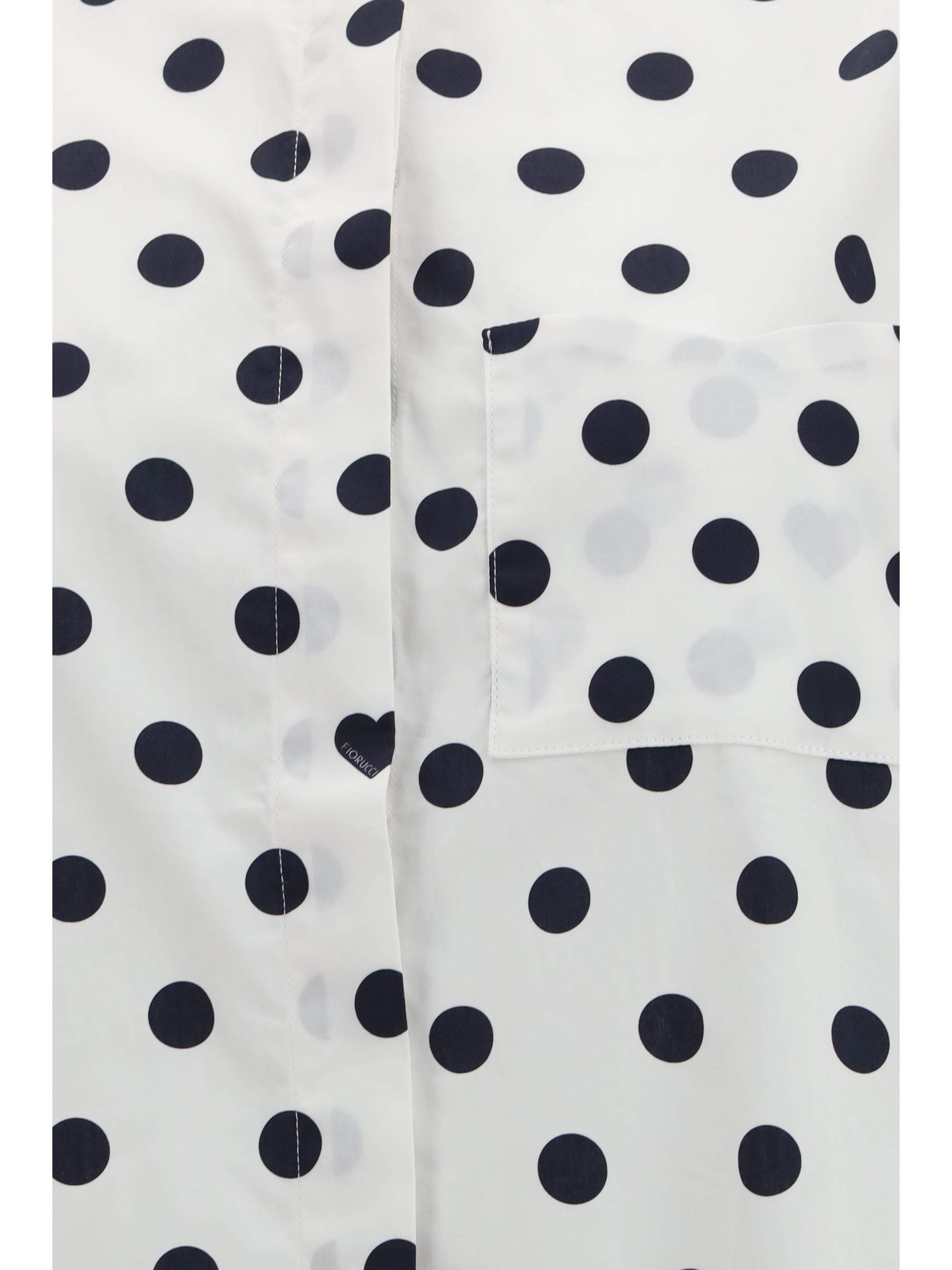 polka-dot midi shirt dress