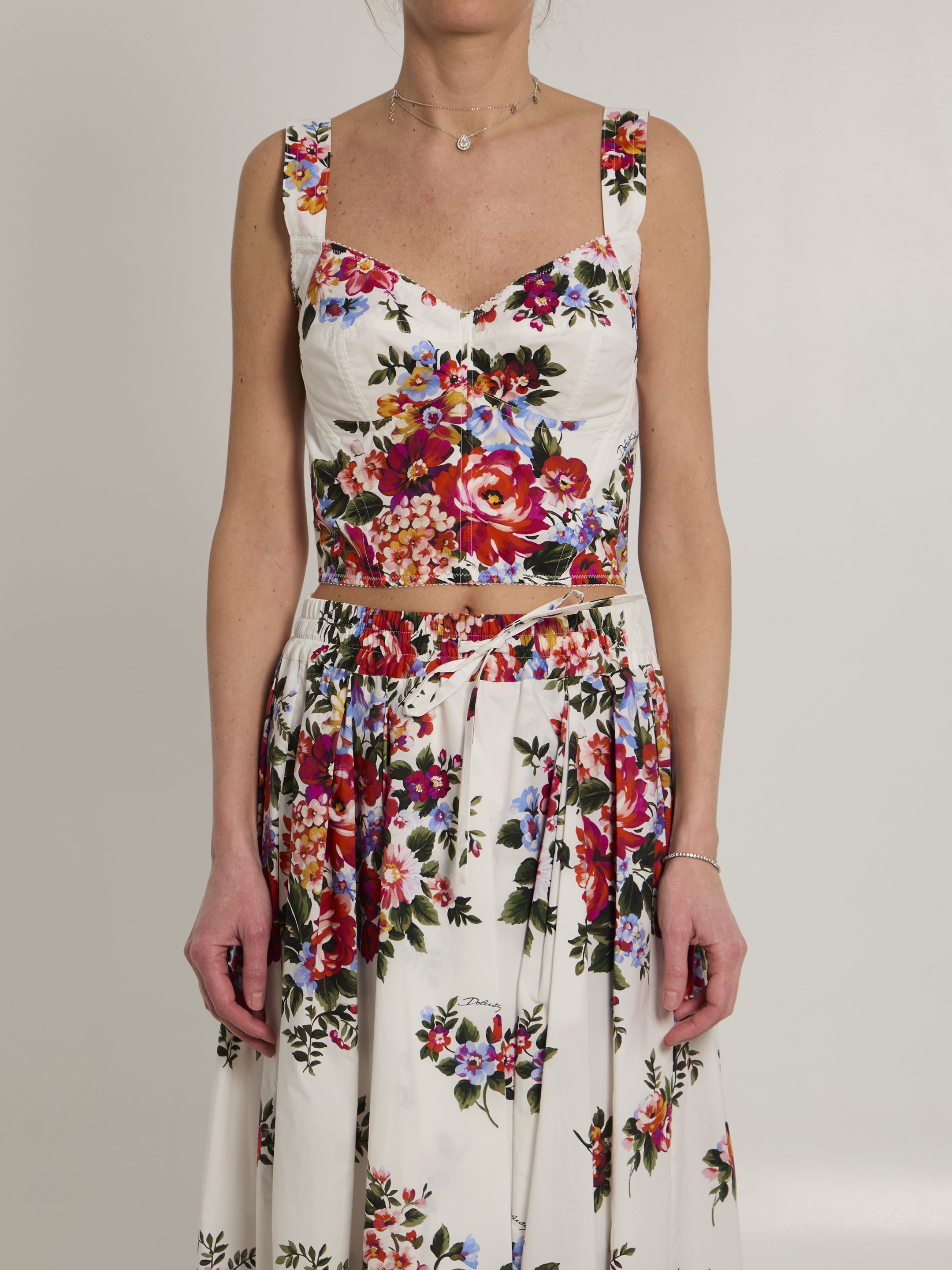 DOLCEamp;GABBANA 40 bustier top with floral print