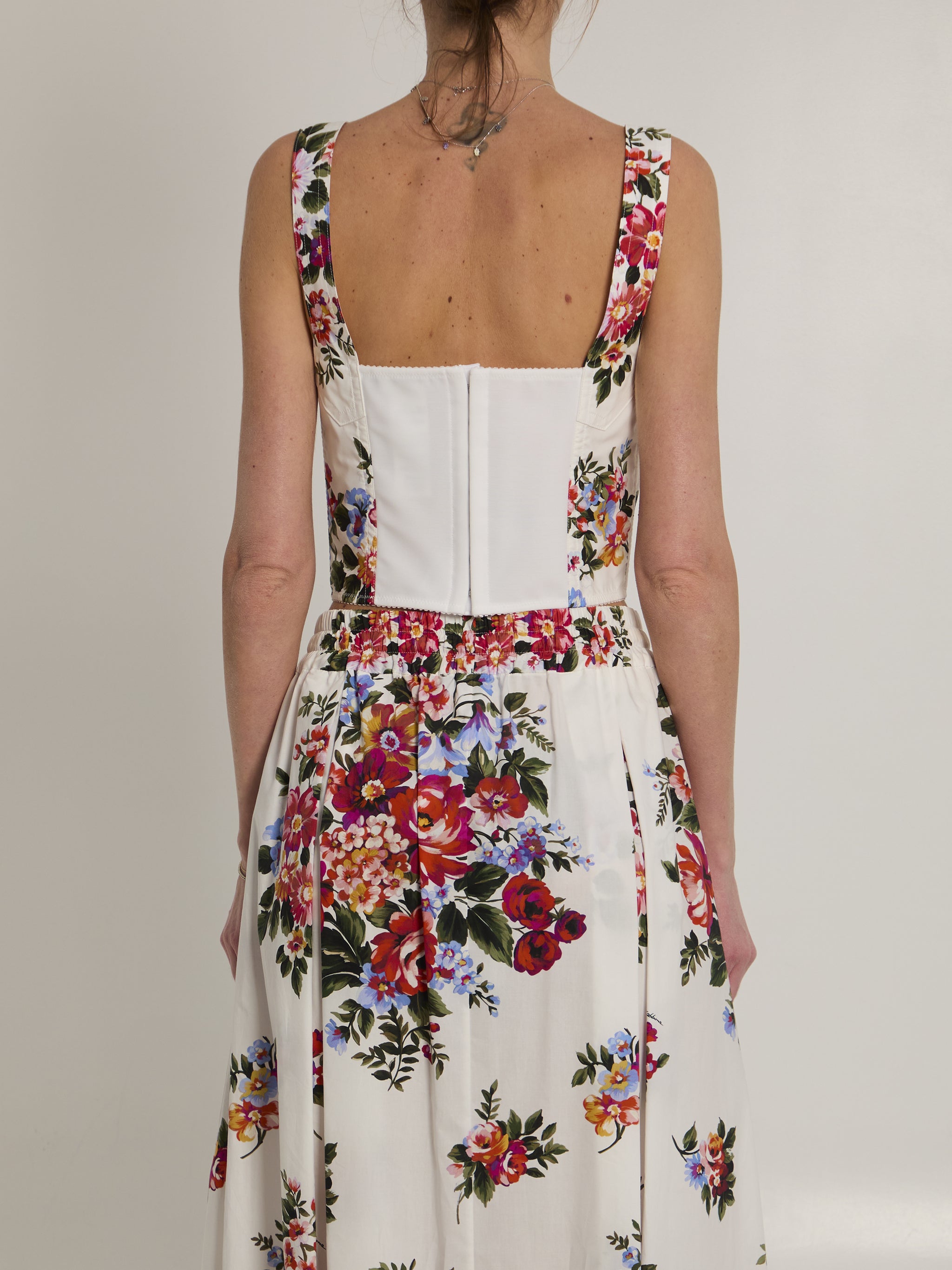 bustier top with floral print
