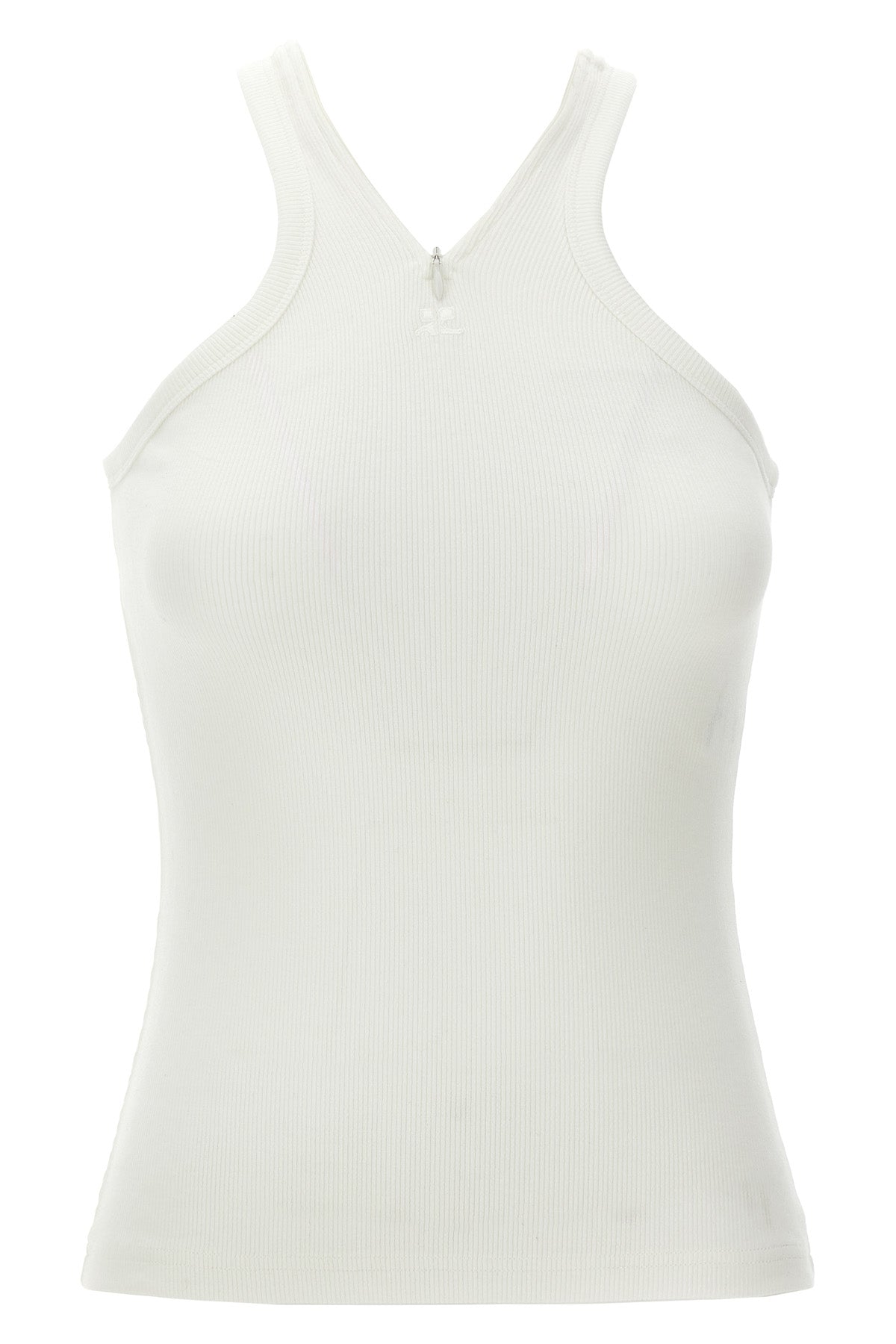 COURRÈGES L criss cross 90s ribbed cotton tank top