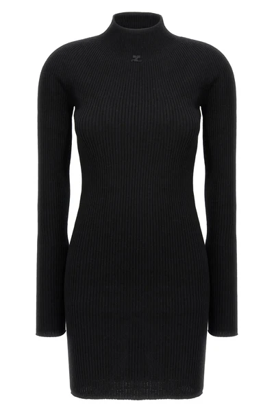 solar light rib ribbed cotton and wool blend dress