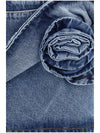 twisted floral denim mini skirt