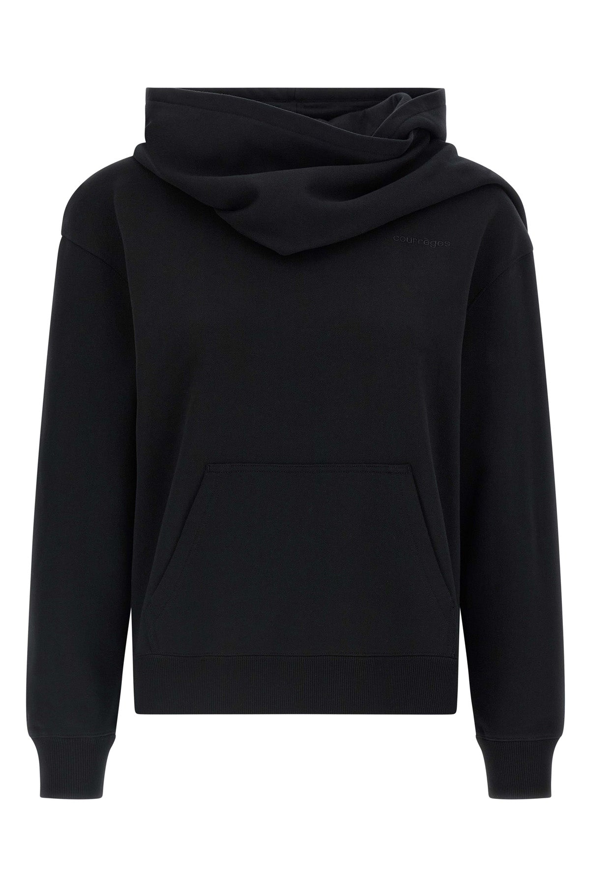 COURRÈGES S hoodie and scarf in brushed cotton