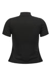 interlock zipped synthetic jersey top