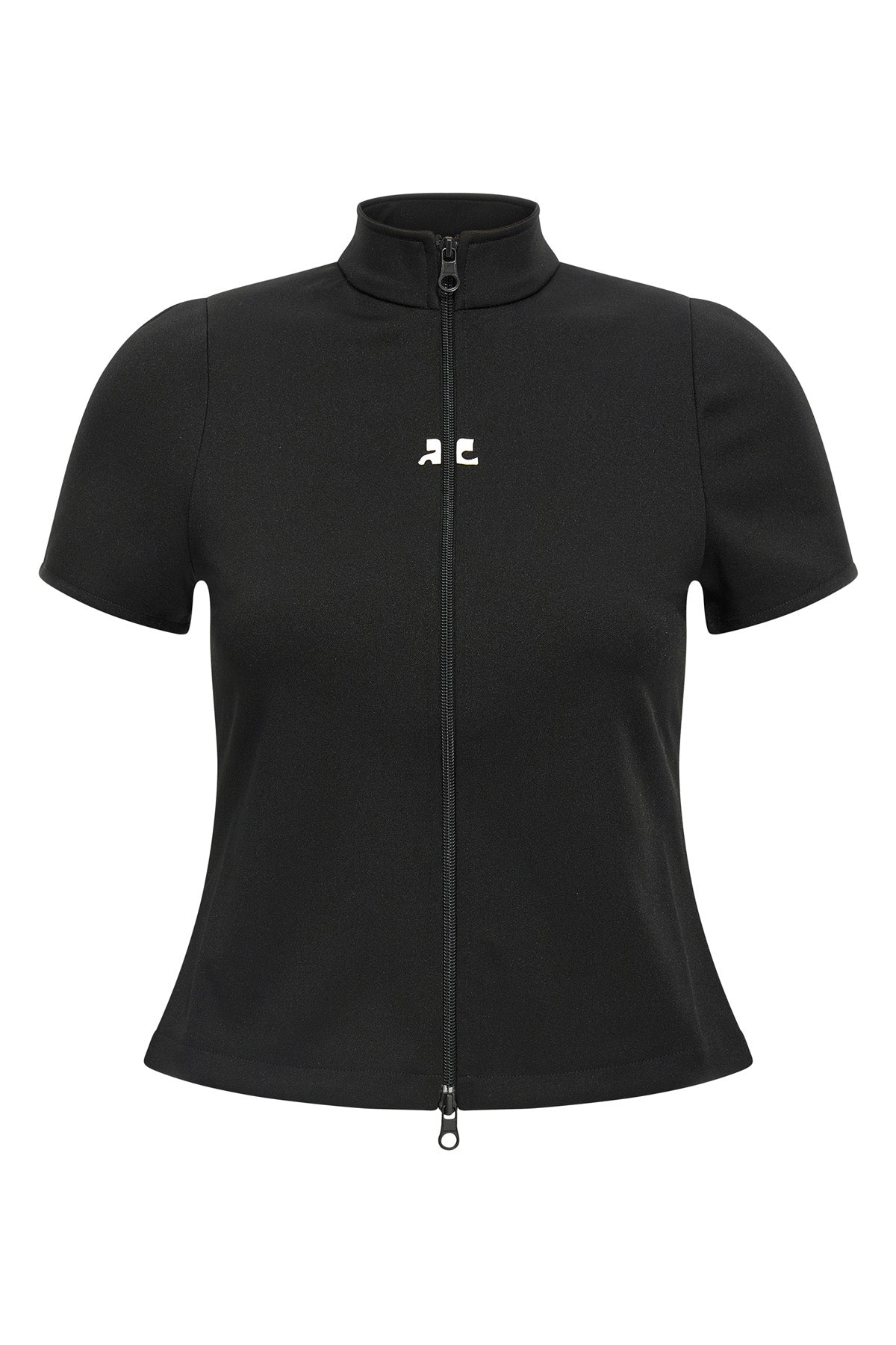 COURRÈGES XS interlock zipped synthetic jersey top