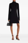 flared polo shirt mini dress in wool knit
