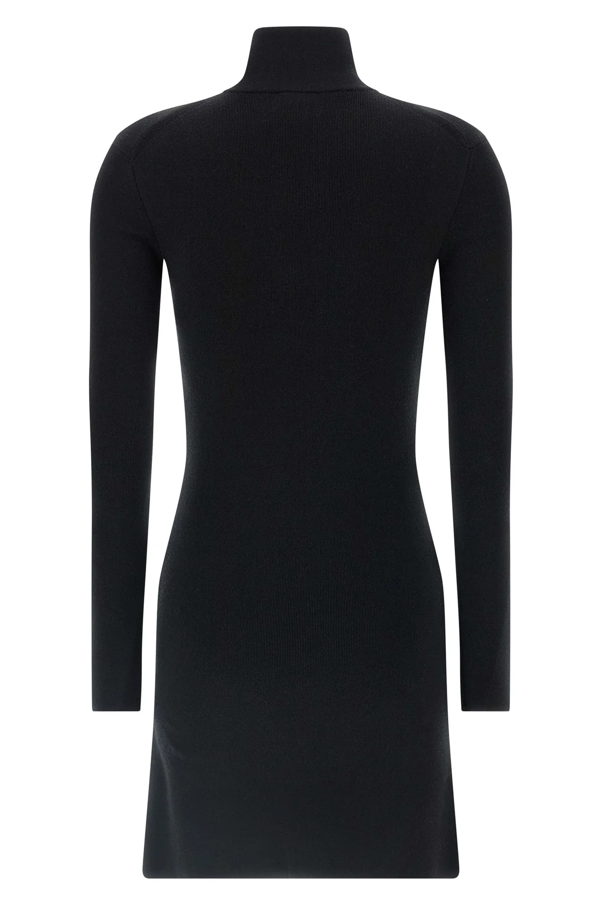 flared polo shirt mini dress in wool knit